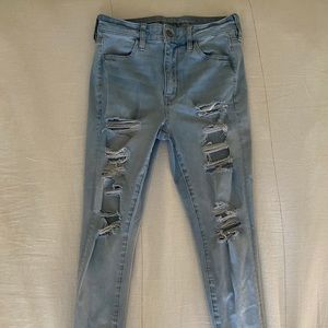 Ripped High-Waisted American Eagle Skinny Jeans